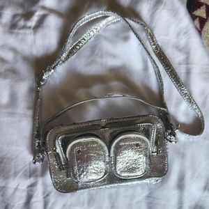 Nunoo Helena Vegan Leather Silver Purse